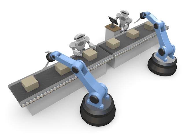 工場内での作業｜ロボット｜AIテクノロジー - テクノロジー / 技術開発 / 写真 / 3D / 科学 / イラスト / フォト / 無料 / 機械