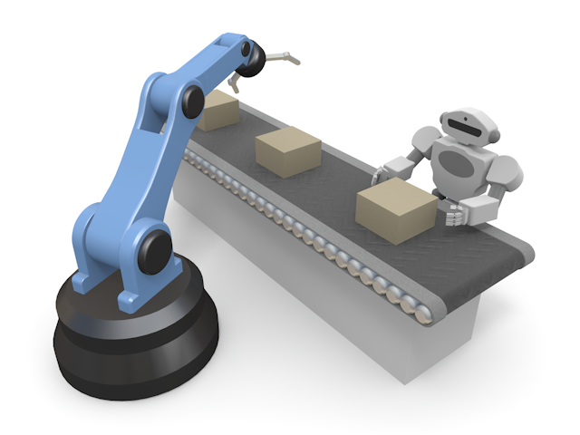 ロボットと機械の共同業務｜無休で働く - テクノロジー / 技術開発 / 写真 / 3D / 科学 / イラスト / フォト / 無料 / 機械