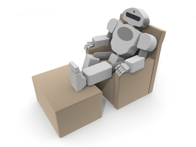 疲れているロボット｜くつろぐ機械 - テクノロジー / 技術開発 / 写真 / 3D / 科学 / イラスト / フォト / 無料 / 機械