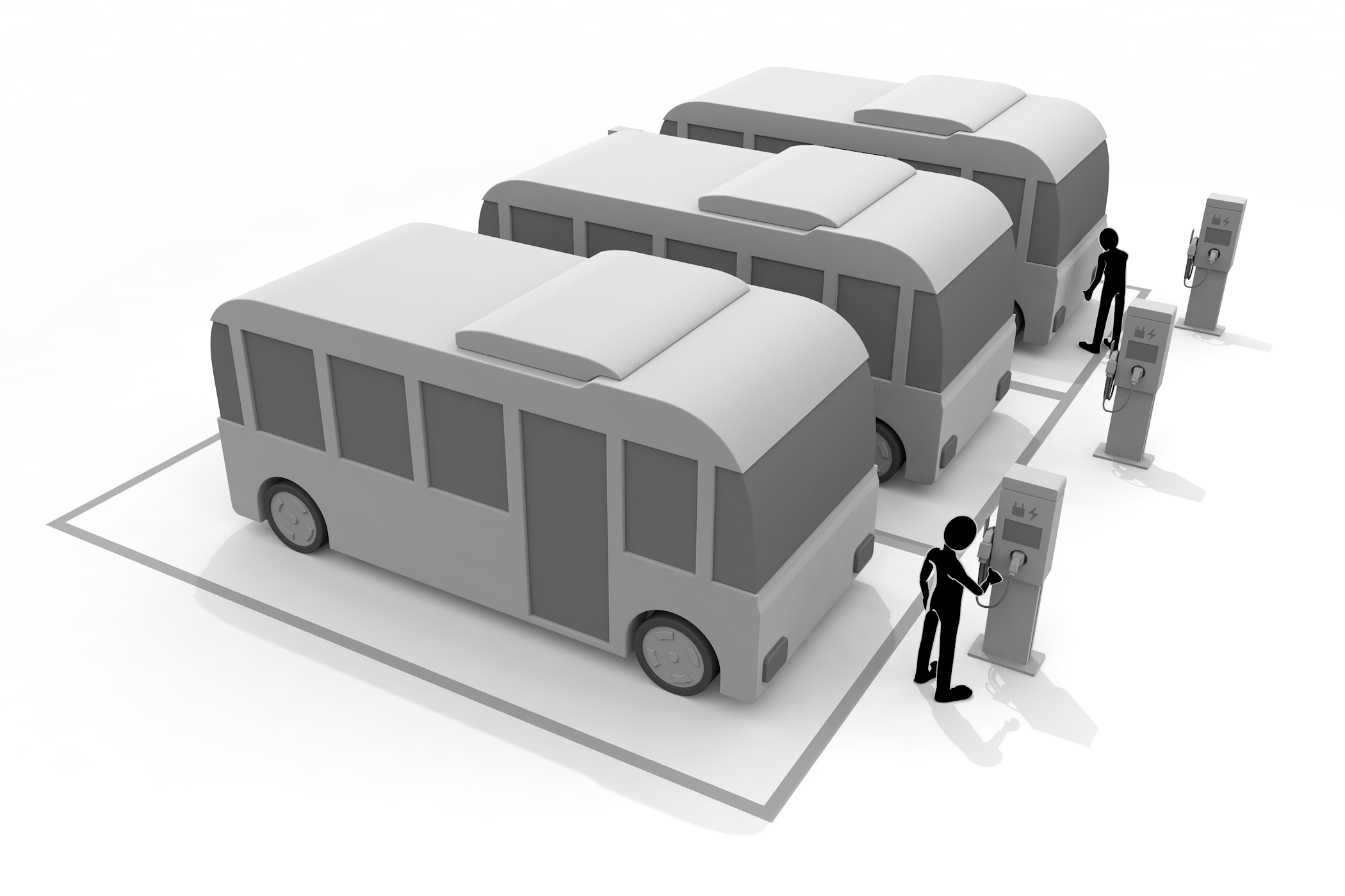 EV / 充電 / エコカー / 充電コネクタ / 市販電気自動車 - イラスト/3Dレンダリング/フリー素材/商用使用OK