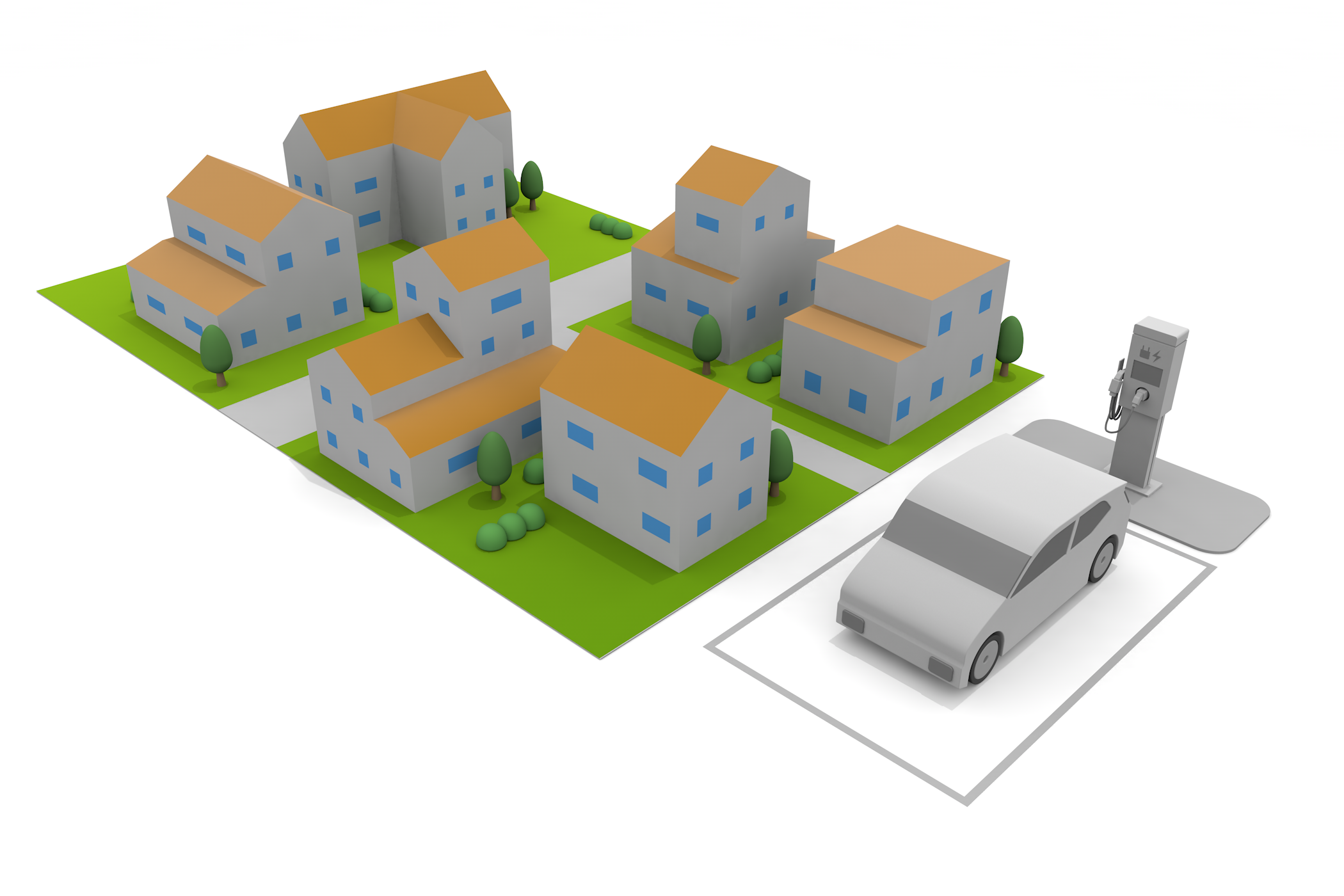 温暖化 / 充電スタンド / 地球温暖化 / 環境 / コンセント / クリーン - イラスト/3Dレンダリング/フリー素材/商用使用OK