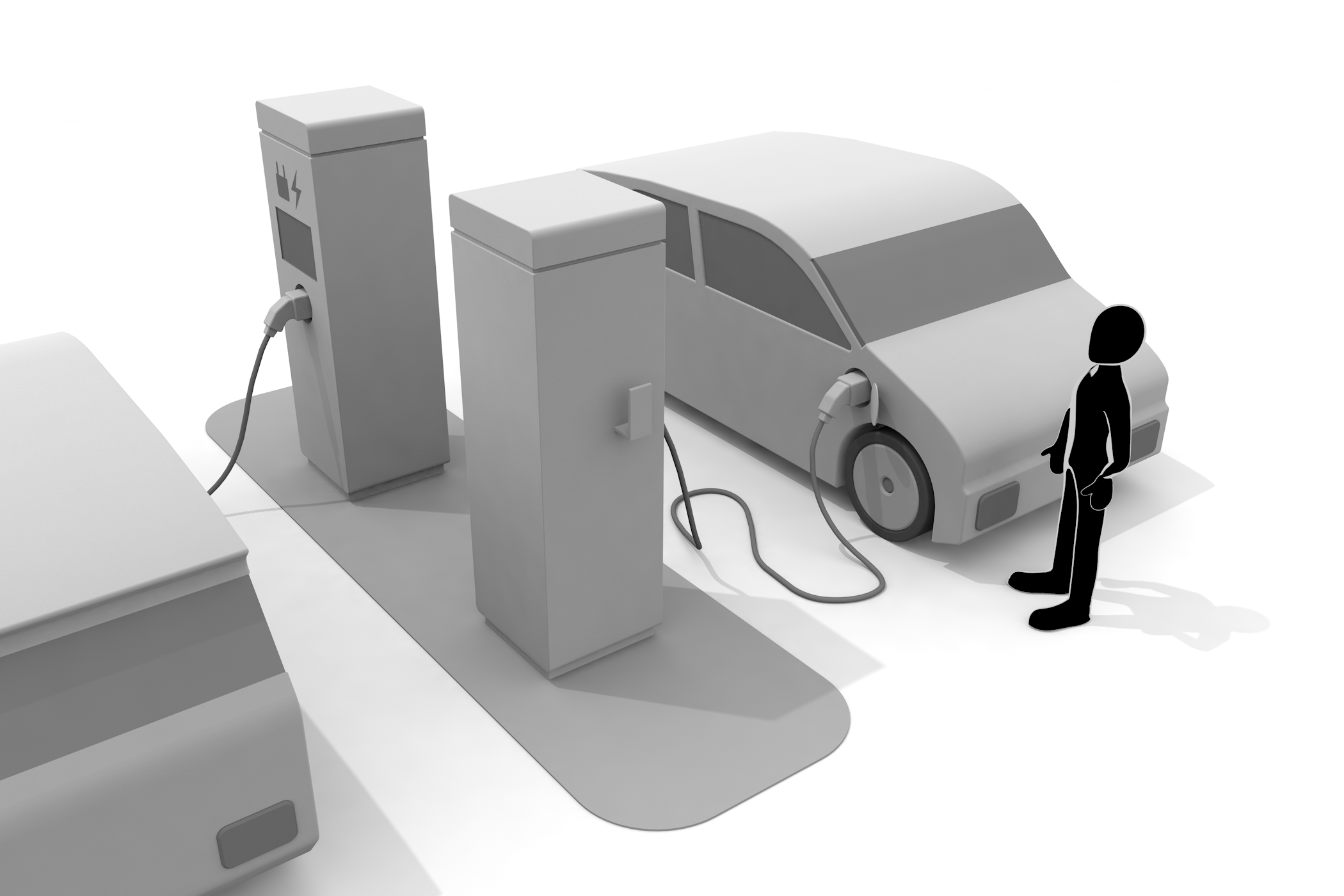 二酸化炭素 / CO2 / 排気ガス / プラグ / 優しい / ハイブリッド / エコ - イラスト/3Dレンダリング/フリー素材/商用使用OK