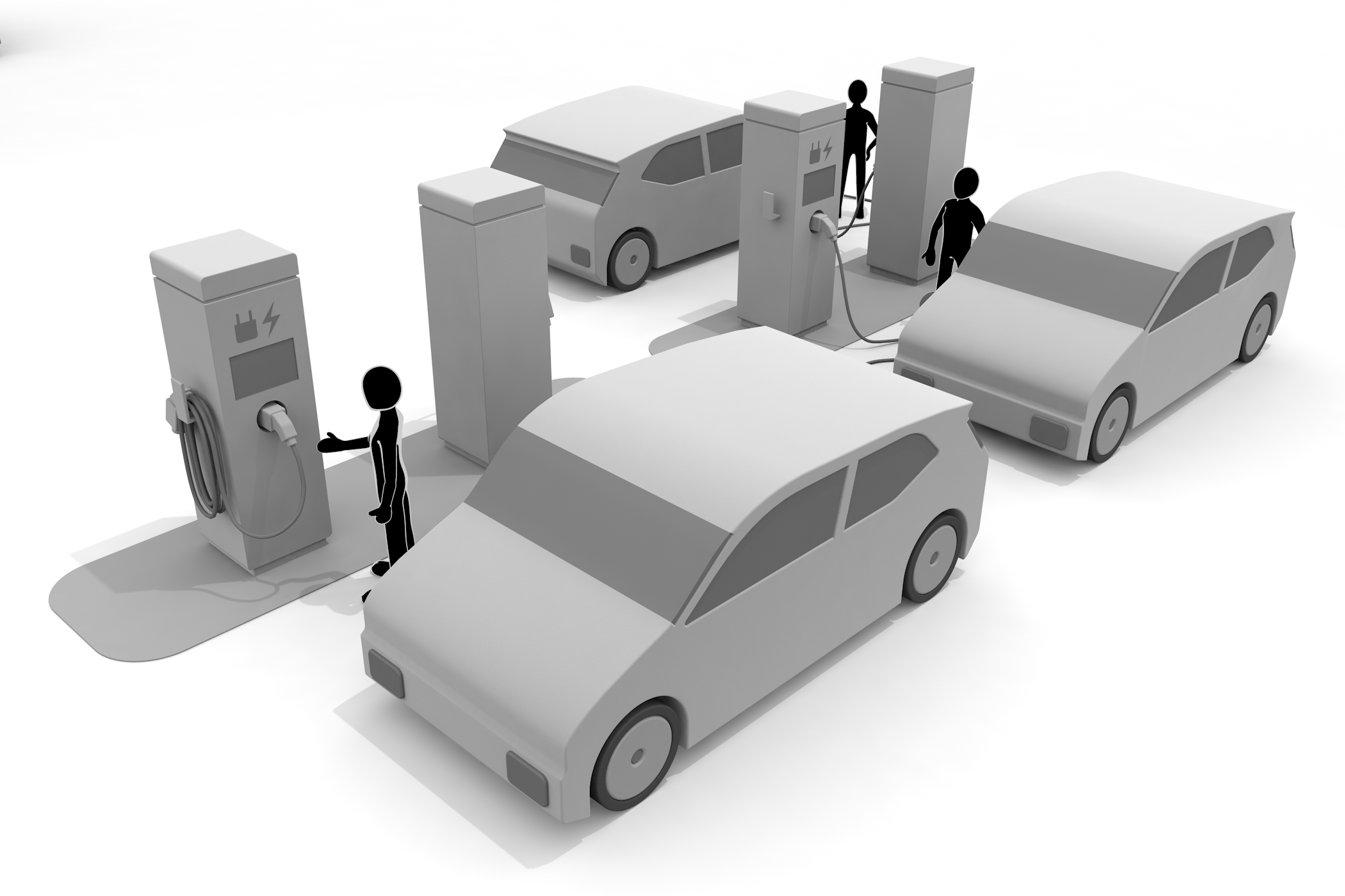 エコ / テクノロジー / 急速充電器 / 充電器 / エネルギー / バッテリー - イラスト/3Dレンダリング/フリー素材/商用使用OK