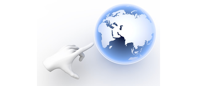 手/指を差す/青い地球 - イラスト/写真/フリー素材/クリップアート/フォト/商用使用OK