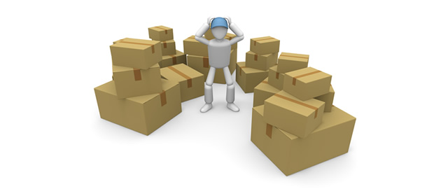 荷物が多すぎて配達できない/貨物運送 / 外国人 - 生産/イラスト/インダストリー/写真/イメージ/フォト/フリー素材