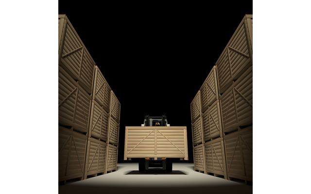 深夜作業/灯り/出荷指示/荷物/物流/流通 / 実業家 - 生産/イラスト/インダストリー/写真/イメージ/フォト/フリー素材