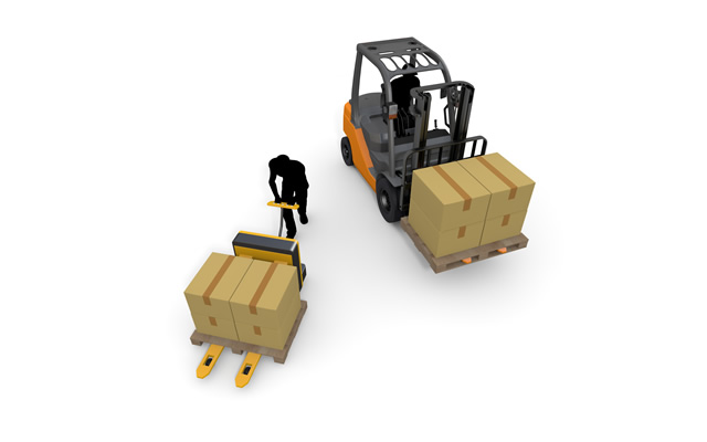 パレットジャッキ/ 構内作業 /倉庫/在庫/働く/荷物 / 届ける / 出荷 - 生産/イラスト/インダストリー/写真/イメージ/フォト/フリー素材
