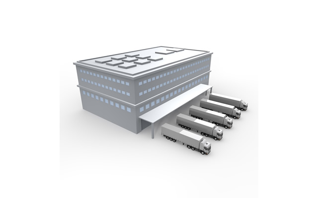 大型トラック/荷物/貨物/移動/男の人 / 倉 / 作業者 - 生産/イラスト/インダストリー/写真/イメージ/フォト/フリー素材