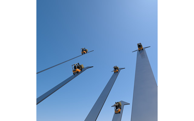 フォークリフト/進む/高度/明るい/積載 / 格納 / 預ける - 生産/イラスト/インダストリー/写真/イメージ/フォト/フリー素材