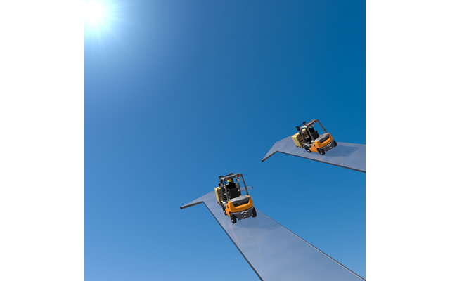 フォークリフト/仕事/棚/在庫/管理/荷物 / 運ぶ / 運送 - 生産/イラスト/インダストリー/写真/イメージ/フォト/フリー素材