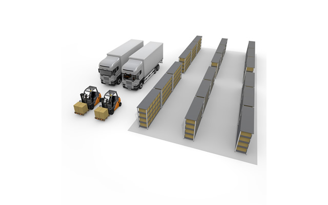 配達/工場/大型/荷物/棚/在庫/物流 / 建物 / 家 - 生産/イラスト/インダストリー/写真/イメージ/フォト/フリー素材