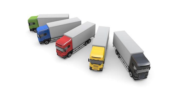 トラック5台 - 生産/イラスト/インダストリー/写真/イメージ/フォト/フリー素材