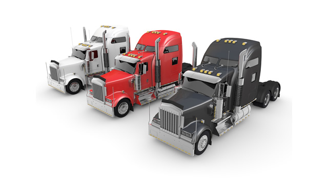 トラック3台/並ぶ - 生産/イラスト/インダストリー/写真/イメージ/フォト/フリー素材