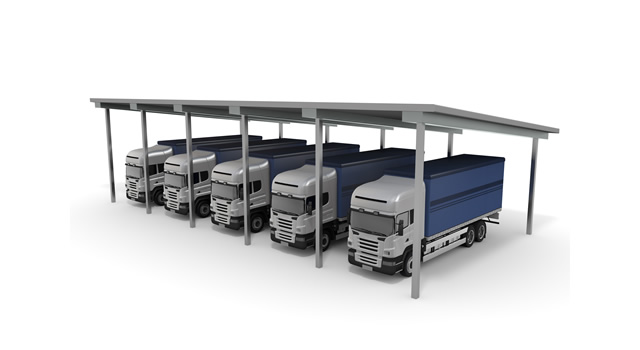 トラック車庫 - 生産/イラスト/インダストリー/写真/イメージ/フォト/フリー素材