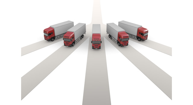 赤いトラック/5台 - 生産/イラスト/インダストリー/写真/イメージ/フォト/フリー素材