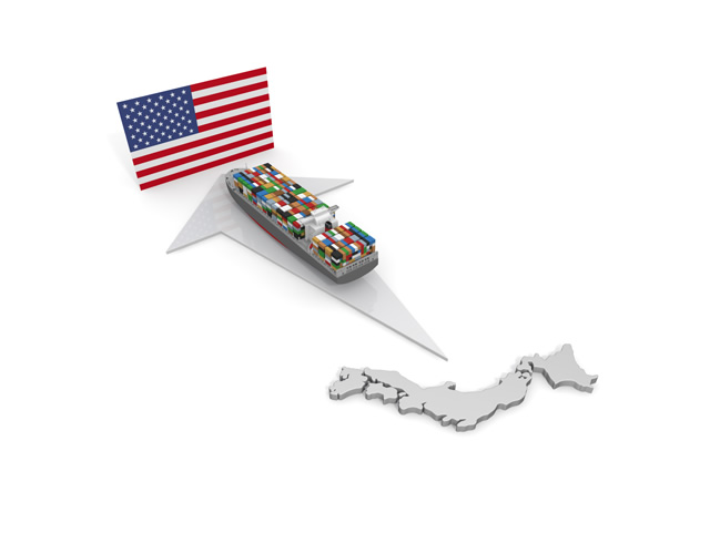 アメリカ/輸出/貨物船/日本/貿易 - 生産/イラスト/インダストリー/写真/イメージ/フォト/フリー素材