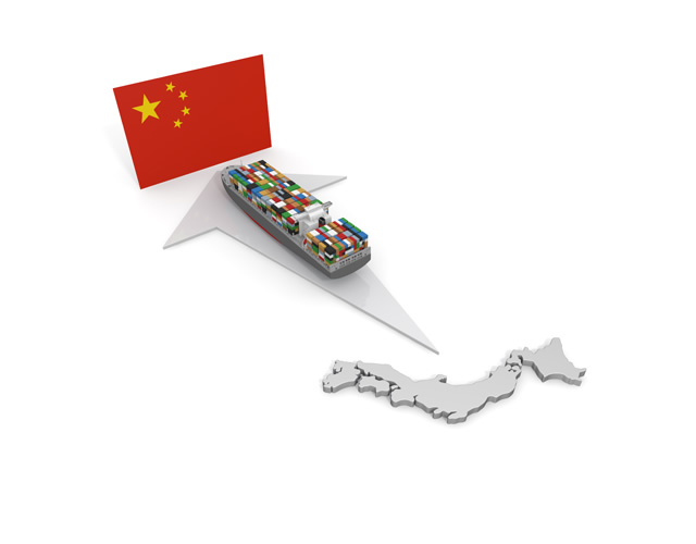 中国/貨物船/輸出/日本 - 生産/イラスト/インダストリー/写真/イメージ/フォト/フリー素材