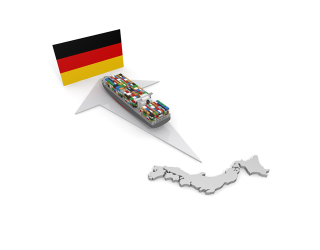 ドイツ/貨物船/貿易/輸出/日本 - 生産/イラスト/インダストリー/写真/イメージ/フォト/フリー素材