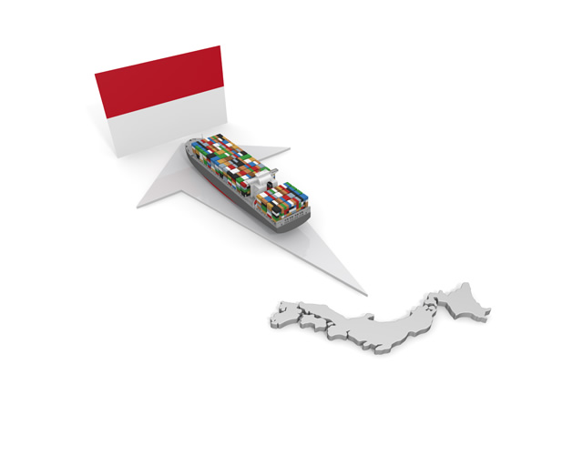 インドネシア/輸出/貨物船/日本 - 生産/イラスト/インダストリー/写真/イメージ/フォト/フリー素材