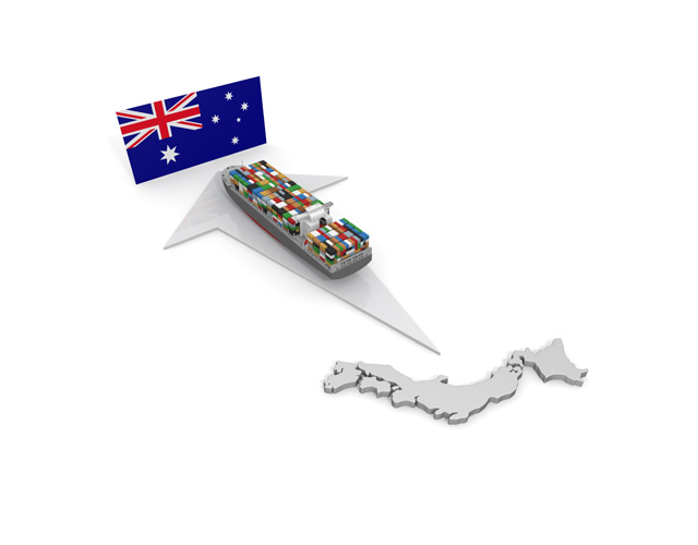 オーストラリア/貿易/貨物船/輸出/日本 - 生産/イラスト/インダストリー/写真/イメージ/フォト/フリー素材