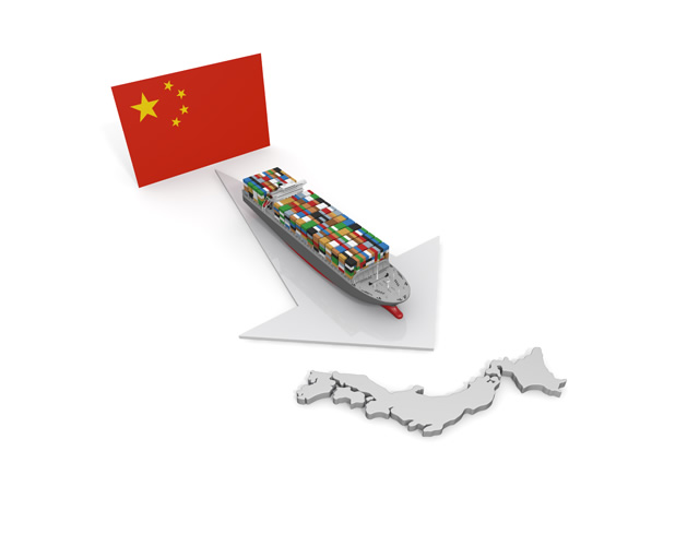 中国/輸入/貨物船/日本 - 生産/イラスト/インダストリー/写真/イメージ/フォト/フリー素材