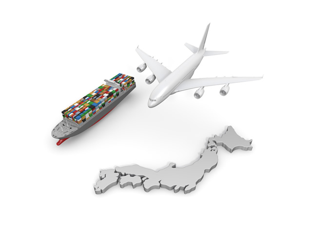 貿易/貨物船/日本/飛行機 - 生産/イラスト/インダストリー/写真/イメージ/フォト/フリー素材