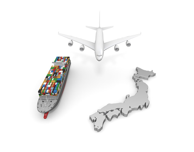 飛行便/貨物/貿易/輸出/港 - 生産/イラスト/インダストリー/写真/イメージ/フォト/フリー素材