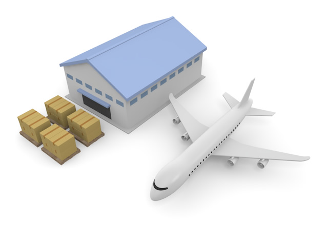 飛行機｜倉庫｜荷物 - 生産/イラスト/インダストリー/写真/イメージ/フォト/フリー素材