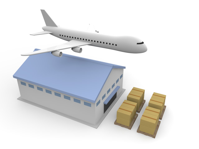 飛行機｜倉庫｜荷物 - 生産/イラスト/インダストリー/写真/イメージ/フォト/フリー素材