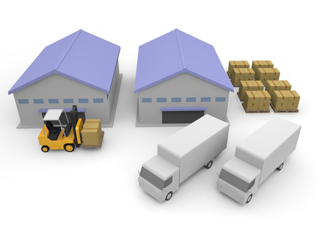 トラック｜倉庫｜配送 - 生産/イラスト/インダストリー/写真/イメージ/フォト/フリー素材