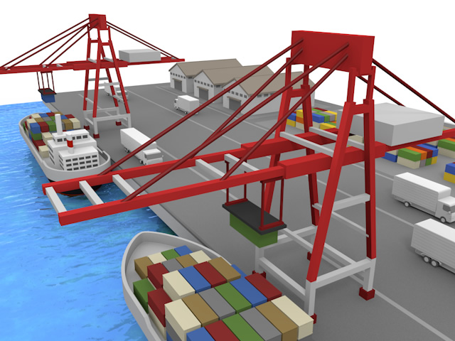 配達｜運搬｜港 - 生産/イラスト/インダストリー/写真/イメージ/フォト/フリー素材