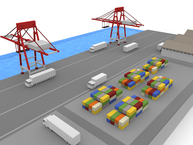 運輸業｜貿易｜港 - 生産/イラスト/インダストリー/写真/イメージ/フォト/フリー素材