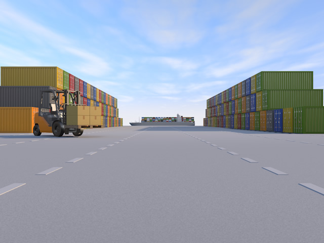 貨物｜フォークリフト｜コンテナ - 生産/イラスト/インダストリー/写真/イメージ/フォト/フリー素材