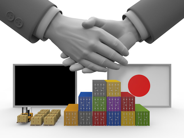 コンテナ｜貿易｜商談 - 生産/イラスト/インダストリー/写真/イメージ/フォト/フリー素材