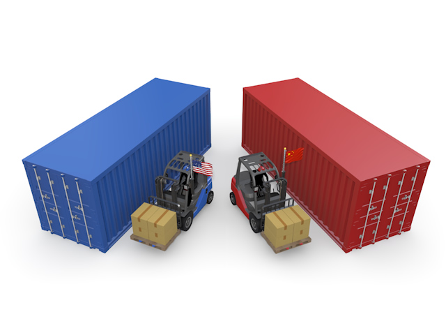 アメリカ/中国/米中貿易戦争 - 生産/イラスト/インダストリー/写真/イメージ/フォト/フリー素材